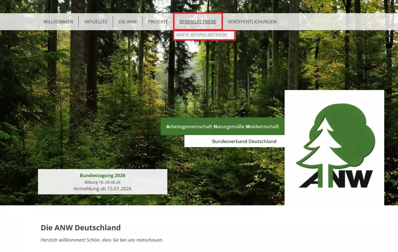 Beispielbetriebe Menü von ANW Deutschland Beispielbetriebe Menü von ANW Deutschland
